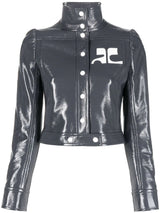 Iconic vinyl cropped jacket