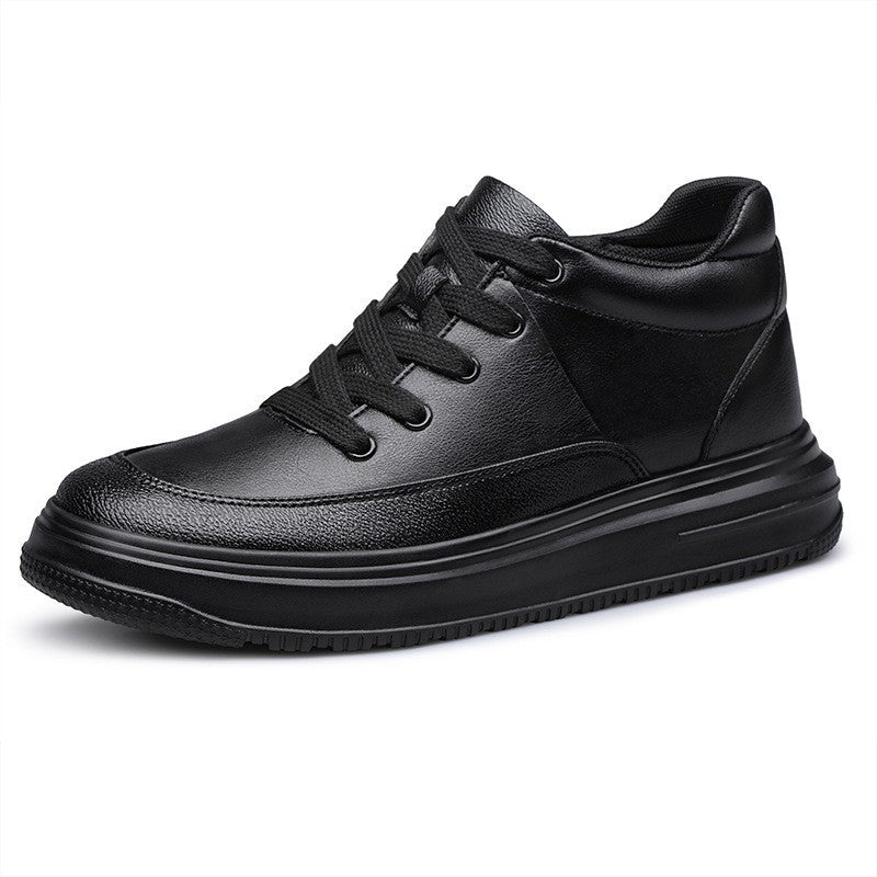 Men's Platform Sneakers High-Top Lace-Up Thick Sole Casual Shoes