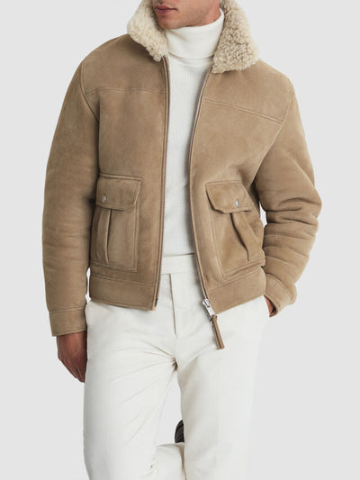 Roseberry Suede Sheepskin Zip-Through Jacket