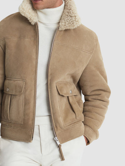 Roseberry Suede Sheepskin Zip-Through Jacket