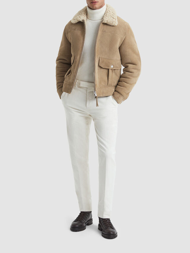 Roseberry Suede Sheepskin Zip-Through Jacket