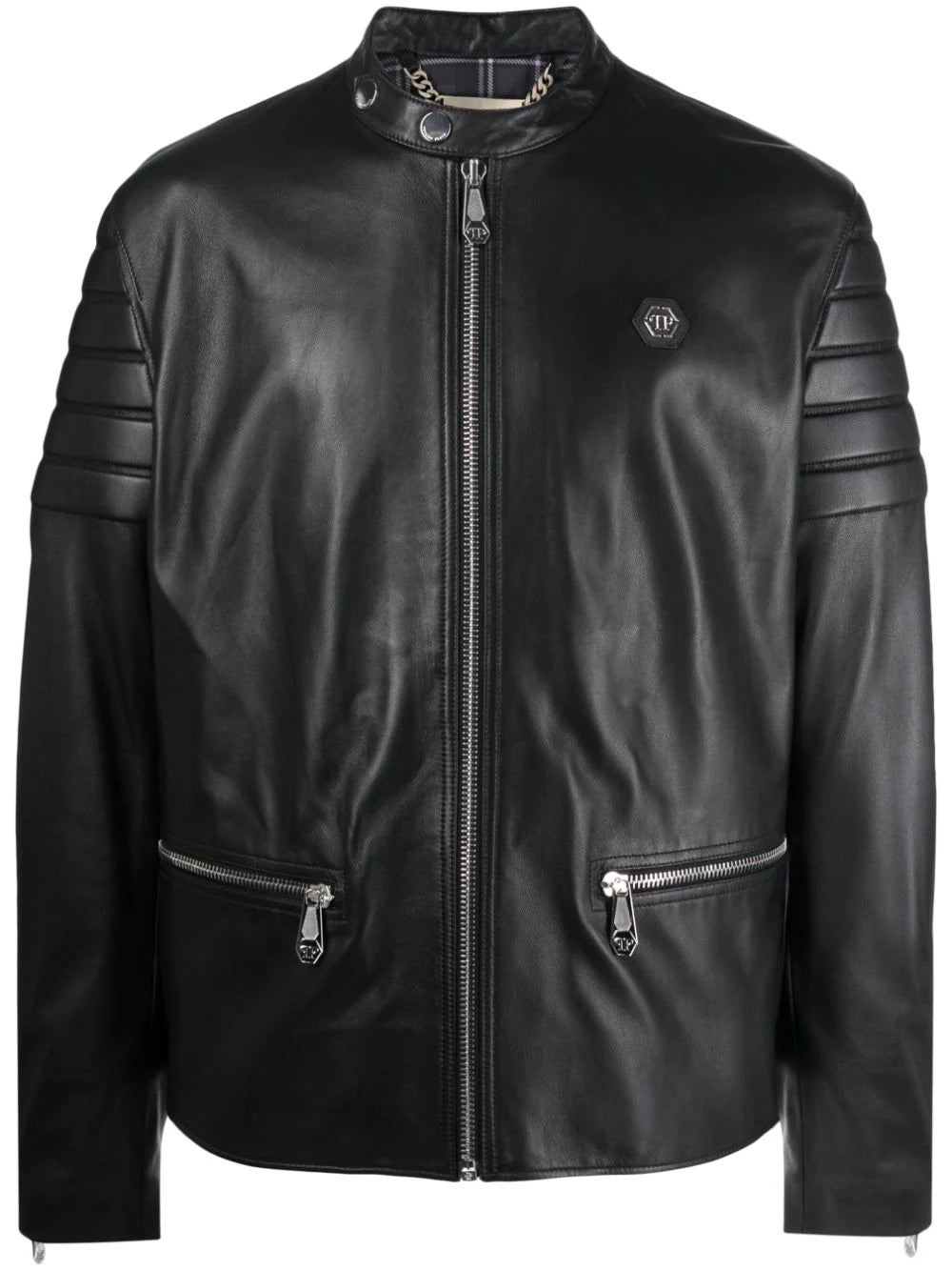 Doberman-print moto jacket