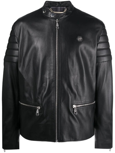 Doberman-print moto jacket