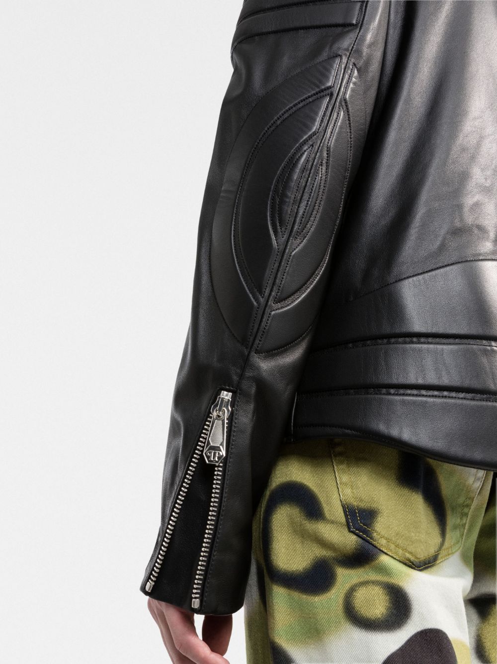 Doberman-print moto jacket