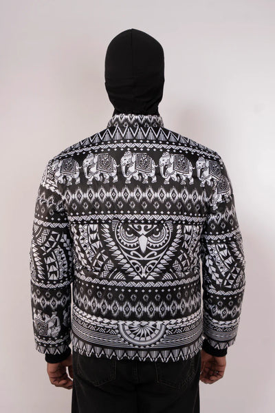 Tribal Owl Puffer Jacket