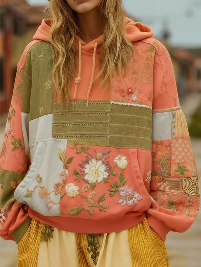 Women's Casual Hooded Long-Sleeve Pullover With Regular Fit And Digital Print