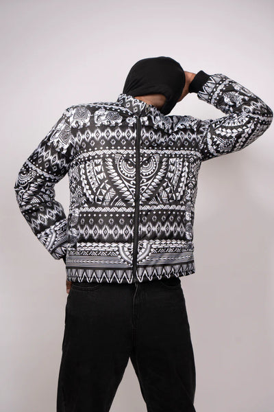 Tribal Owl Puffer Jacket