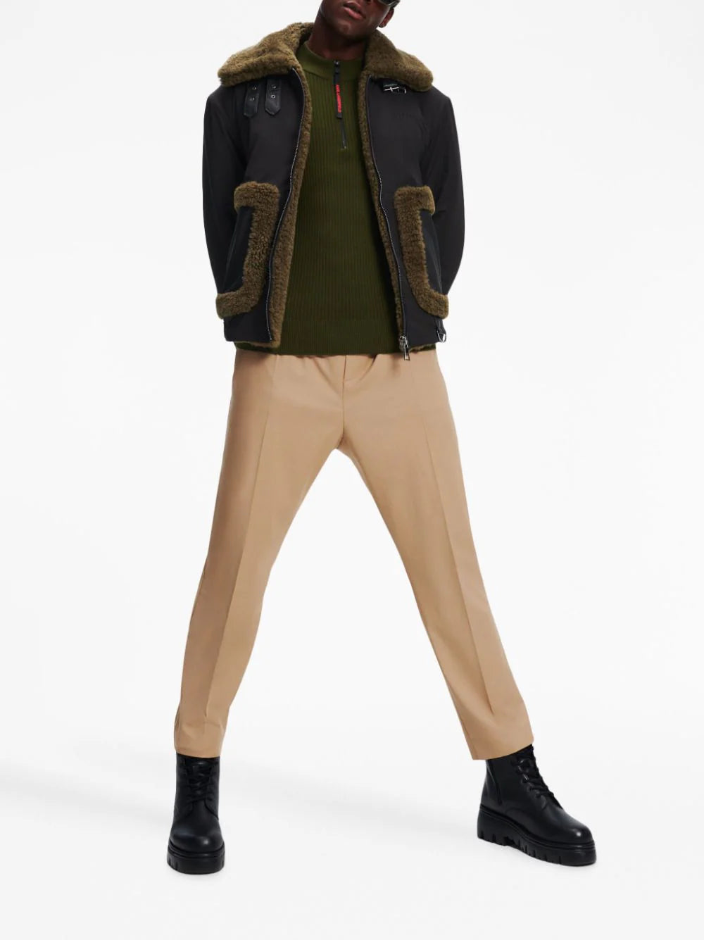 faux-shearling zipped jacket