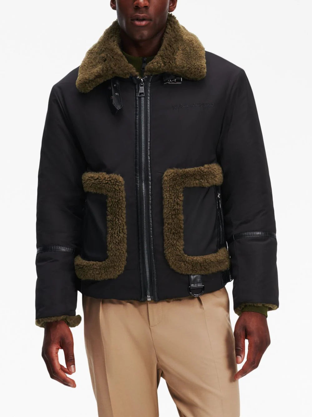 faux-shearling zipped jacket