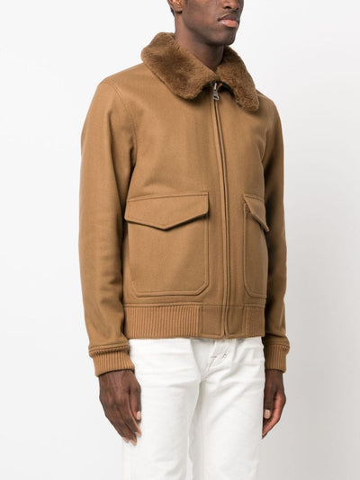 shearling-collar shirt jacket