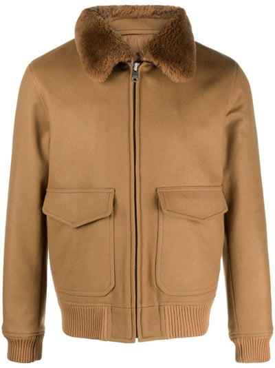 shearling-collar shirt jacket
