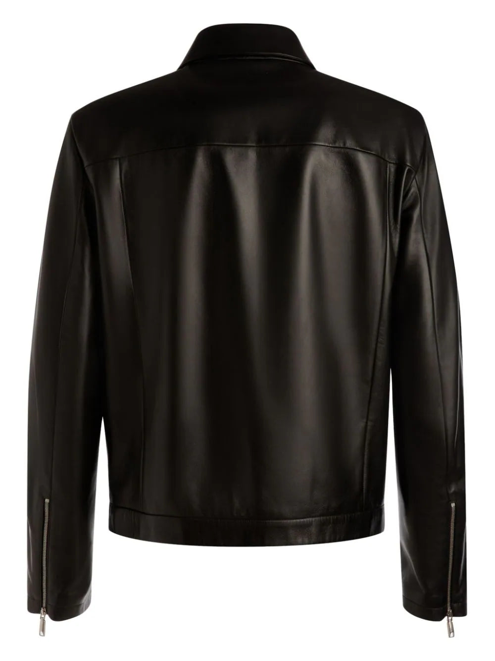 cargo-pockets leather bomber jacket