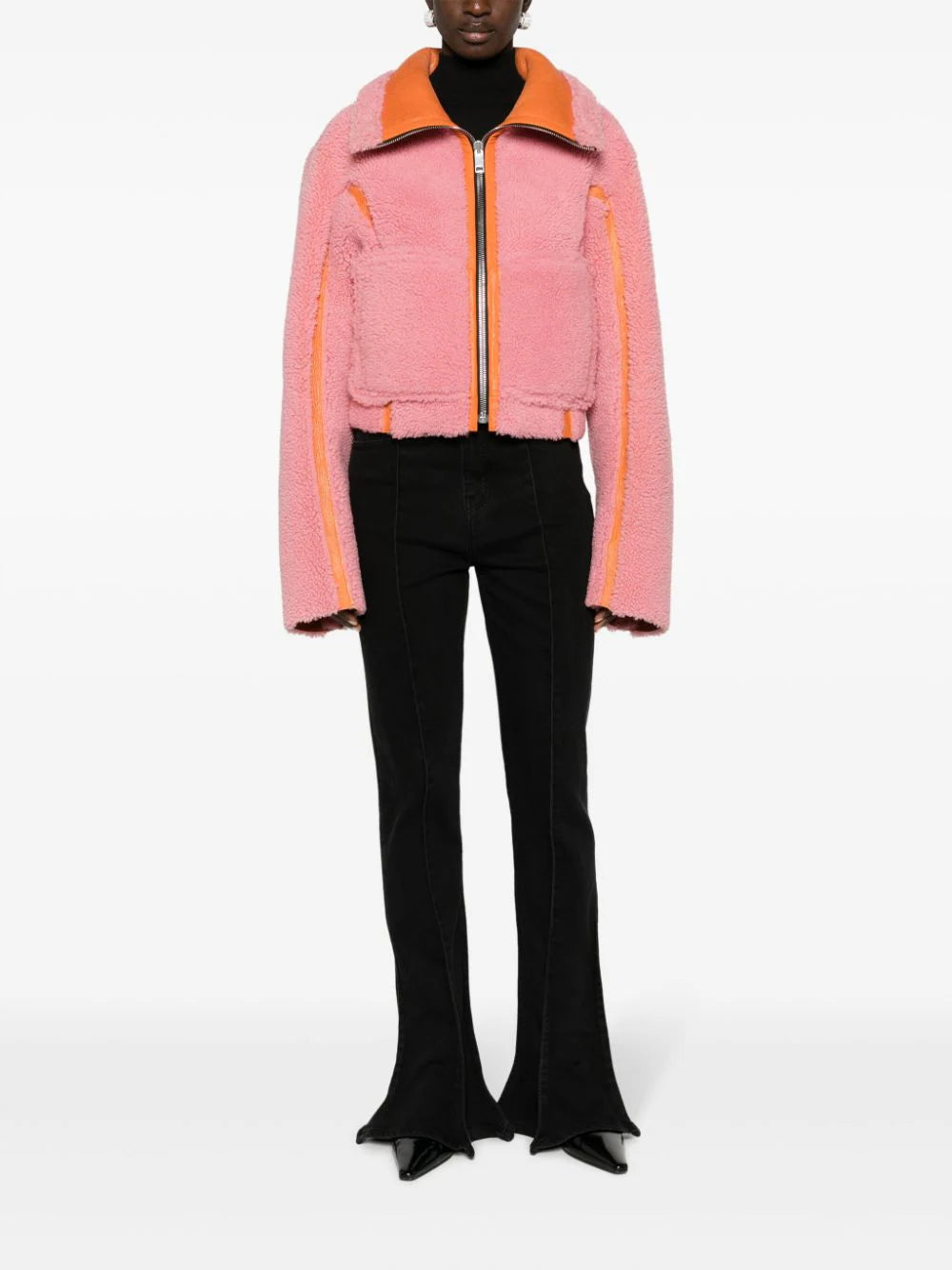 two-tone leather jacket