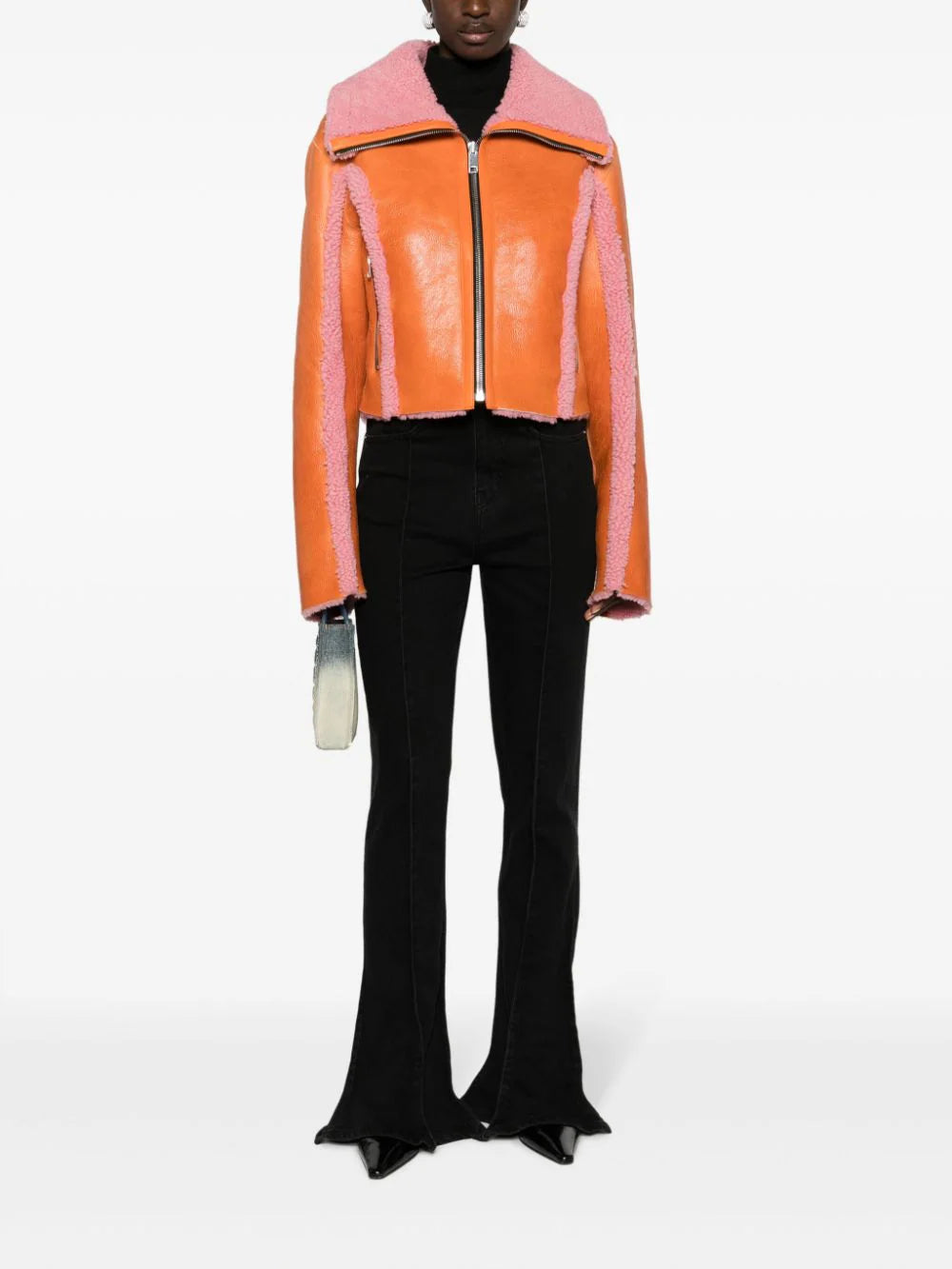 two-tone leather jacket