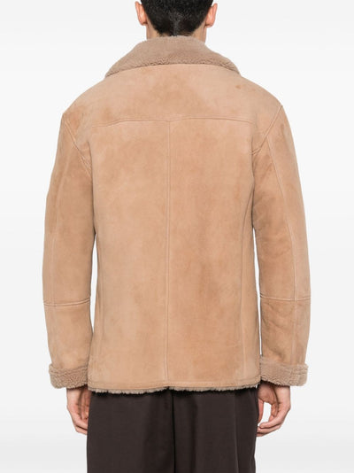 notched-collar shearling jacket