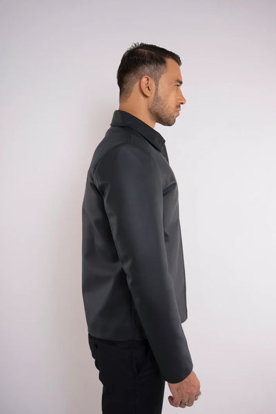 Black Zipper Basic Faux Leather Jacket