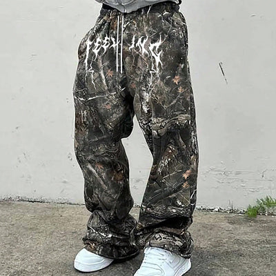 New Stylish Casual Pants With A Branch-pattern Print