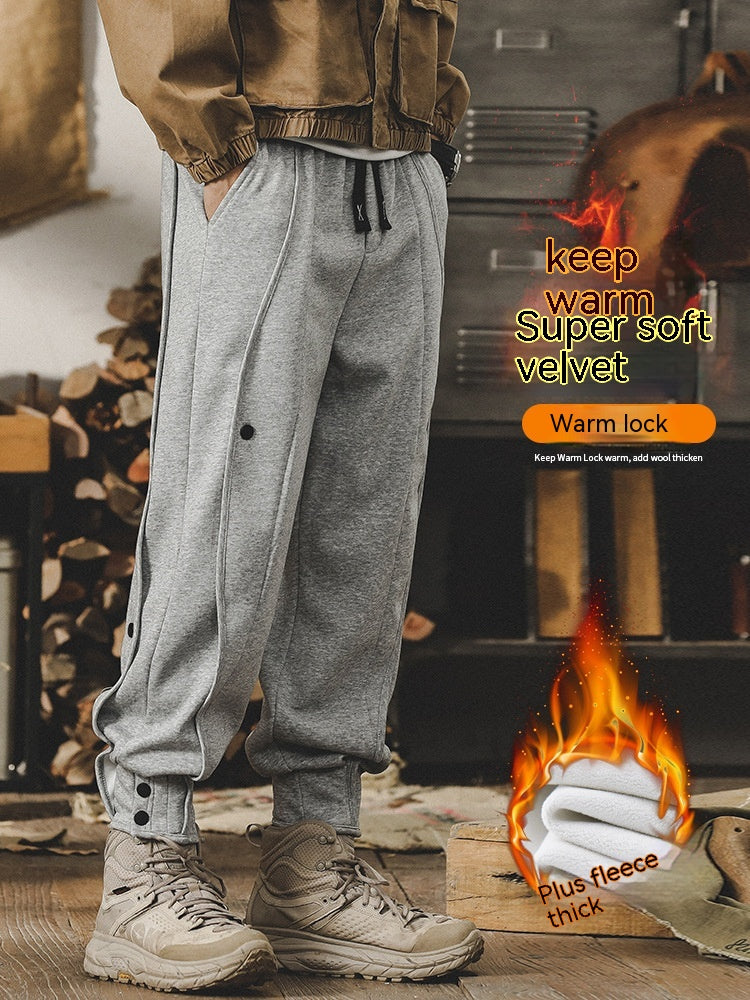 Winter Loose Fashion Brand Sports Breasted Casual Men's Trousers