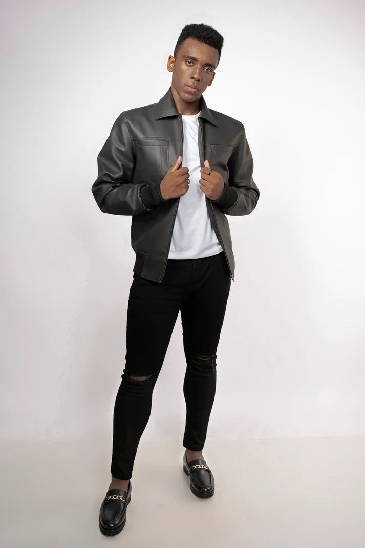 ThreadCrafted Faux Leather Jacket