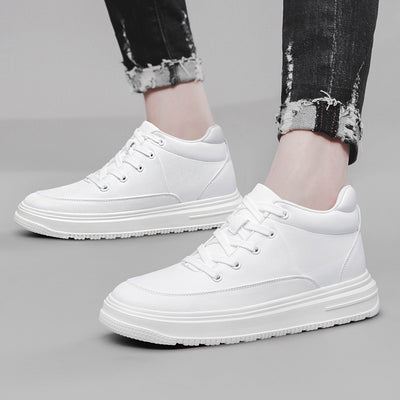 Men's Platform Sneakers High-Top Lace-Up Thick Sole Casual Shoes