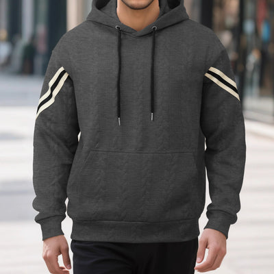 Jacquard-woven Thermal Outdoor Sports Trendy Hooded Hoodie For Men