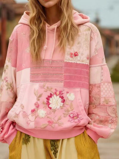 Women's Casual Hooded Long-Sleeve Pullover With Regular Fit And Digital Print