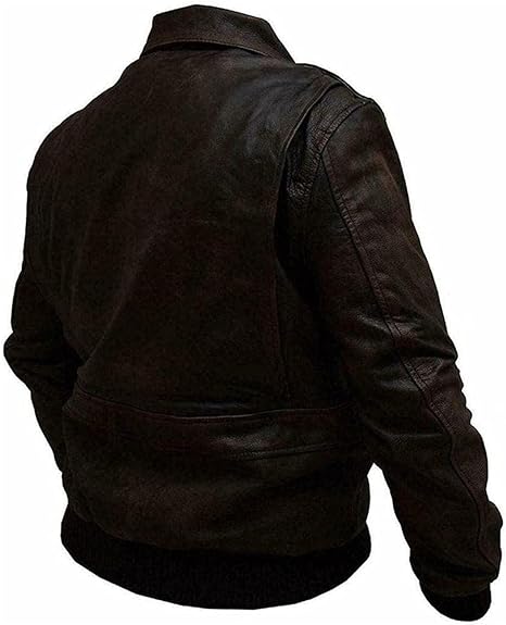 Men’s Aviator A-2 Flight Navy Air Force Leather Jacket