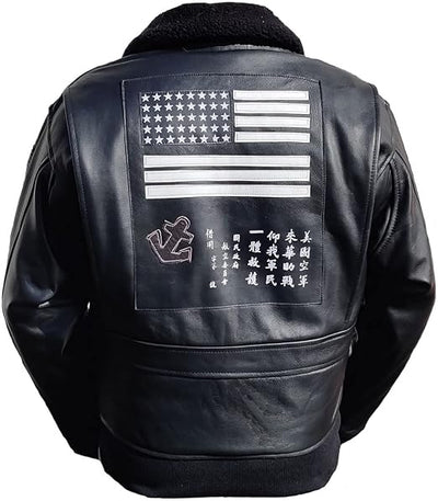 Man's Leather Stealth Pilot Jacket in Black