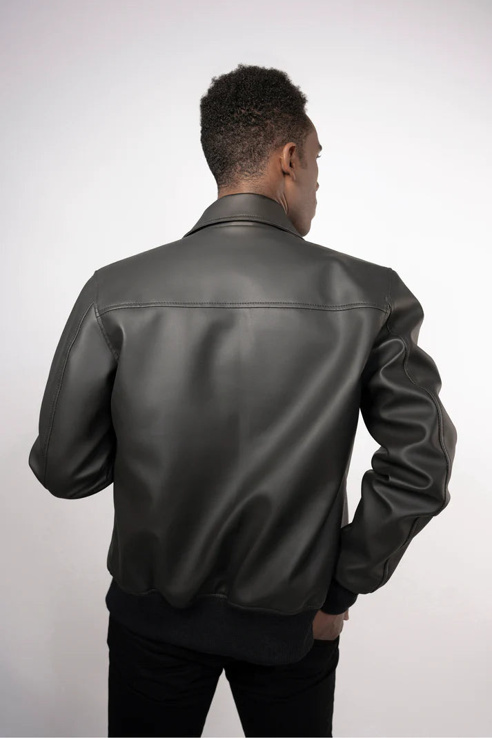 ThreadCrafted Faux Leather Jacket
