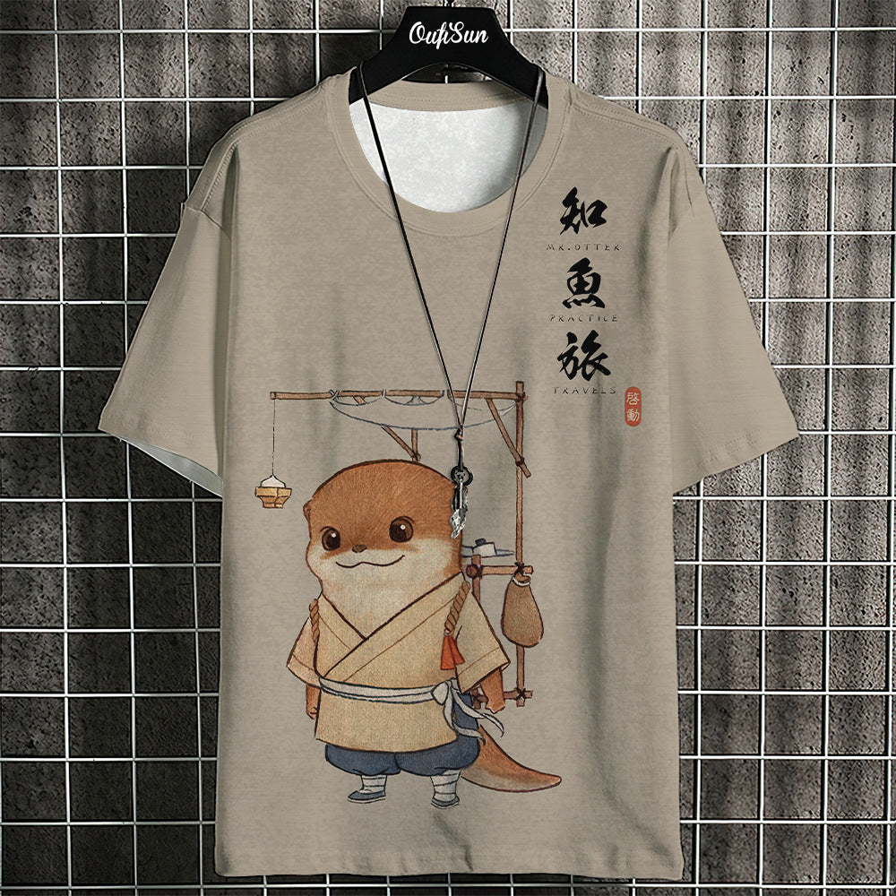 Digital 3D Printing Men's Short-sleeved Sports T-shirt