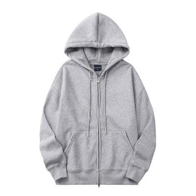 Men's Autumn And Winter Fleece Lined Padded Warm Keeping Zipper Cardigan Casual Sweatshirt