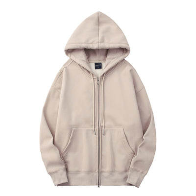 Men's Autumn And Winter Fleece Lined Padded Warm Keeping Zipper Cardigan Casual Sweatshirt