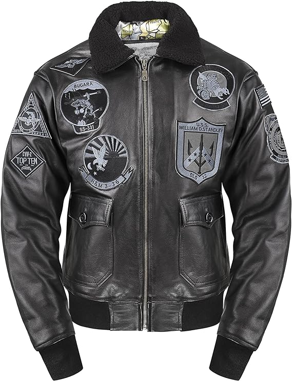 Man's Leather Stealth Pilot Jacket in Black