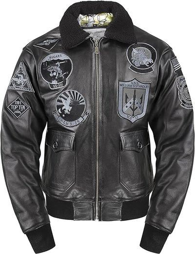 Man's Leather Stealth Pilot Jacket in Black