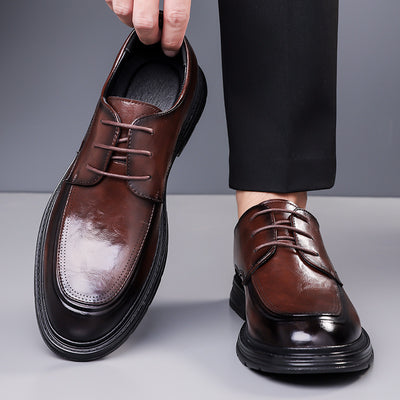 Men's Business Formal Brown Lace-up Leather Shoes