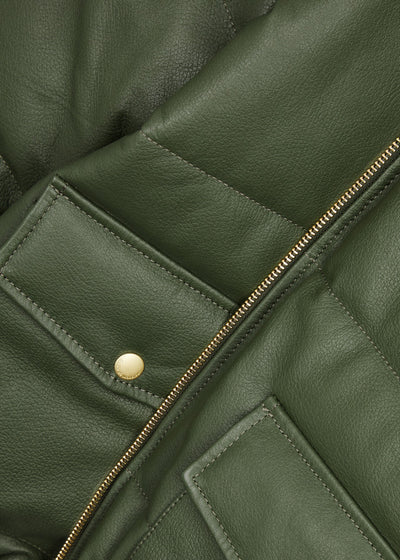 Shearling-trimmed leather jacket