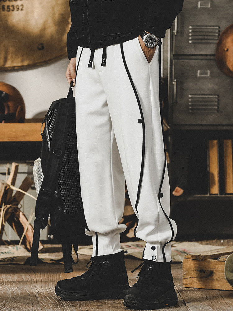 Winter Loose Fashion Brand Sports Breasted Casual Men's Trousers