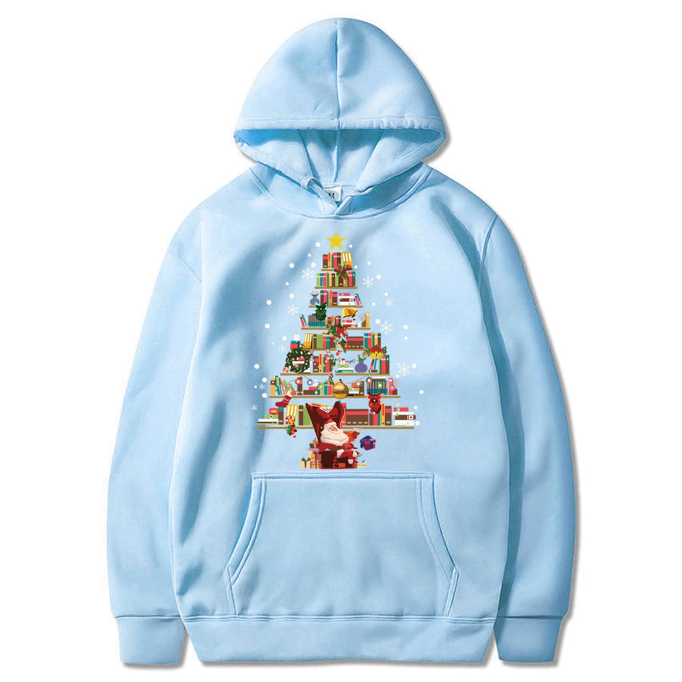 Printed Pocket Hooded Long Sleeve Sweatshirt For Men And Women