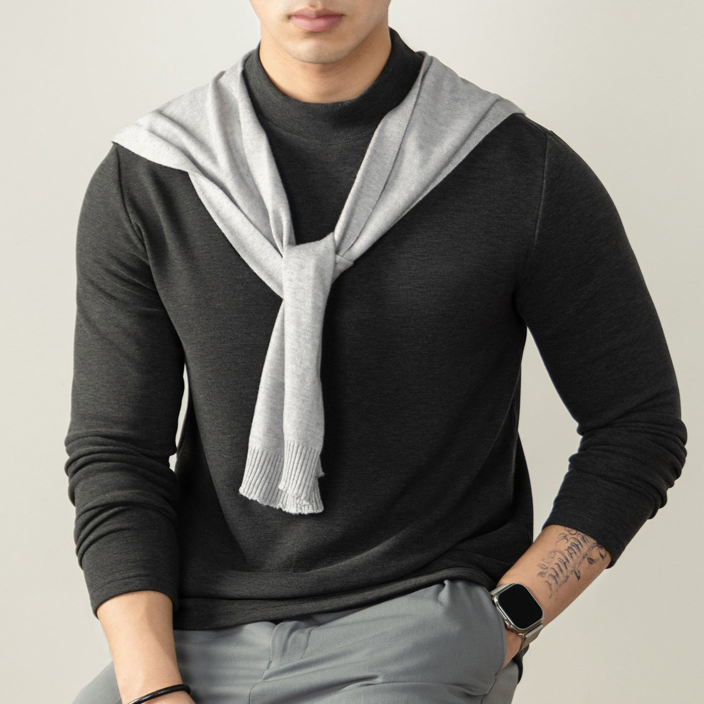 Warm Thickened Slim-fit Long-sleeve Men's Undershirt