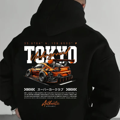 Men's Fashion Racing Graphics Fleece Sweater