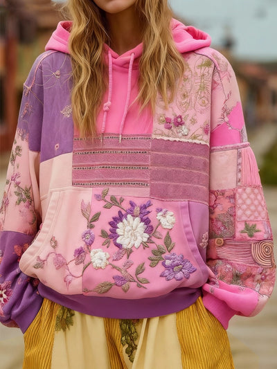 Women's Casual Hooded Long-Sleeve Pullover With Regular Fit And Digital Print