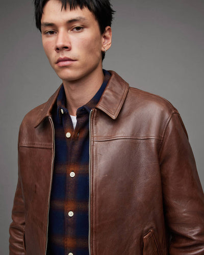 Brim Washed Leather Jacket