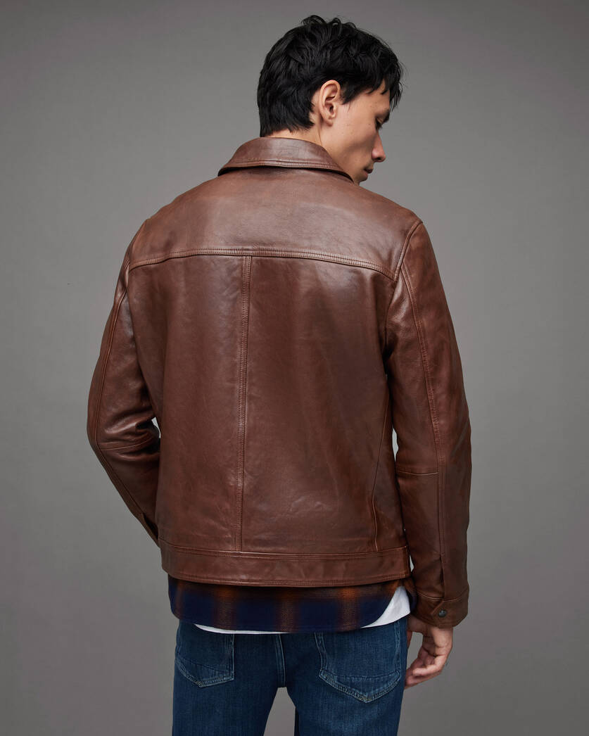 Brim Washed Leather Jacket