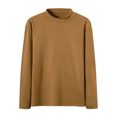 Men's Knitted Cashmere Sweater With Mid-neck For Warmth And Layering