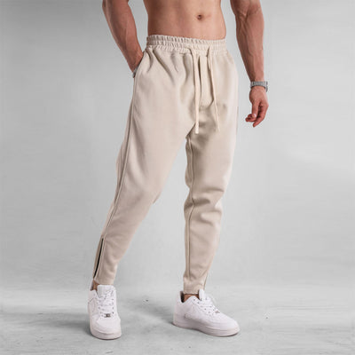 Slim Fit Leg Opening Zipper Ankle Banded Pants
