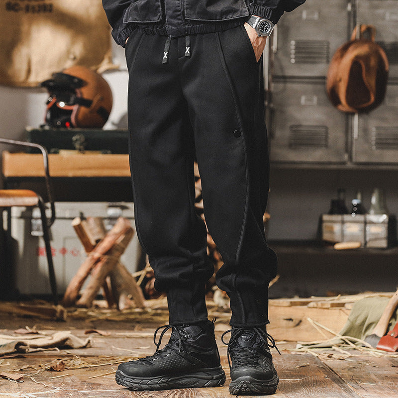 Winter Loose Fashion Brand Sports Breasted Casual Men's Trousers