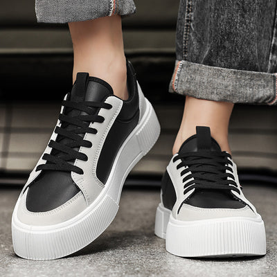 Low-top Trendy Men's Chunky-soled Casual Shoes With Color-blocking Design