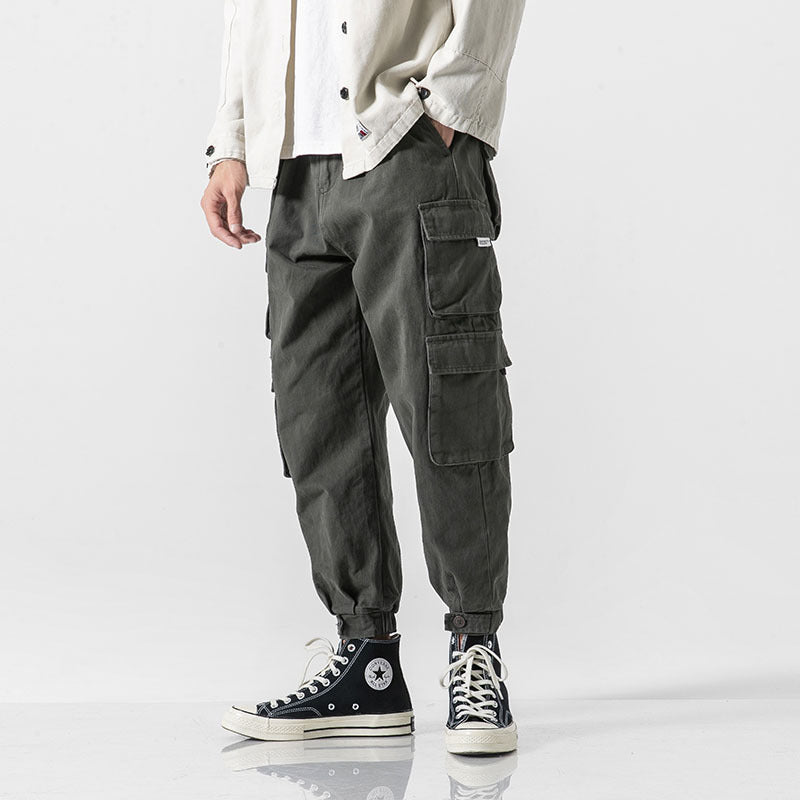 Workwear Men's Japanese Casual Tapered Military Pants