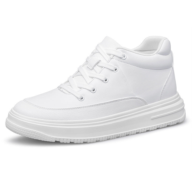 Men's Platform Sneakers High-Top Lace-Up Thick Sole Casual Shoes