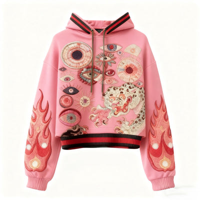 Printed Hoodie Abstract Pattern Hooded Couple Outfit